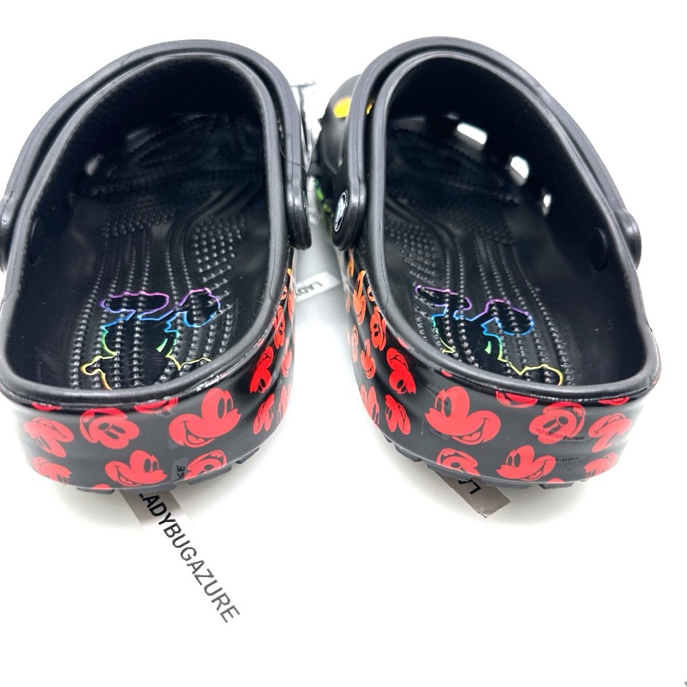 CROCS Black Sandals with Colorful Jibbitz Unisex M6/W8 - Picture 8 of 13